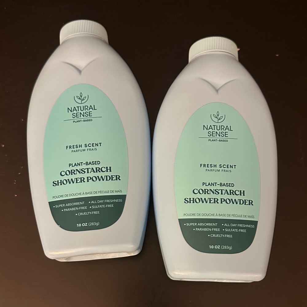 2 Natural Sense Cornstarch Shower Powder - Fresh Scent